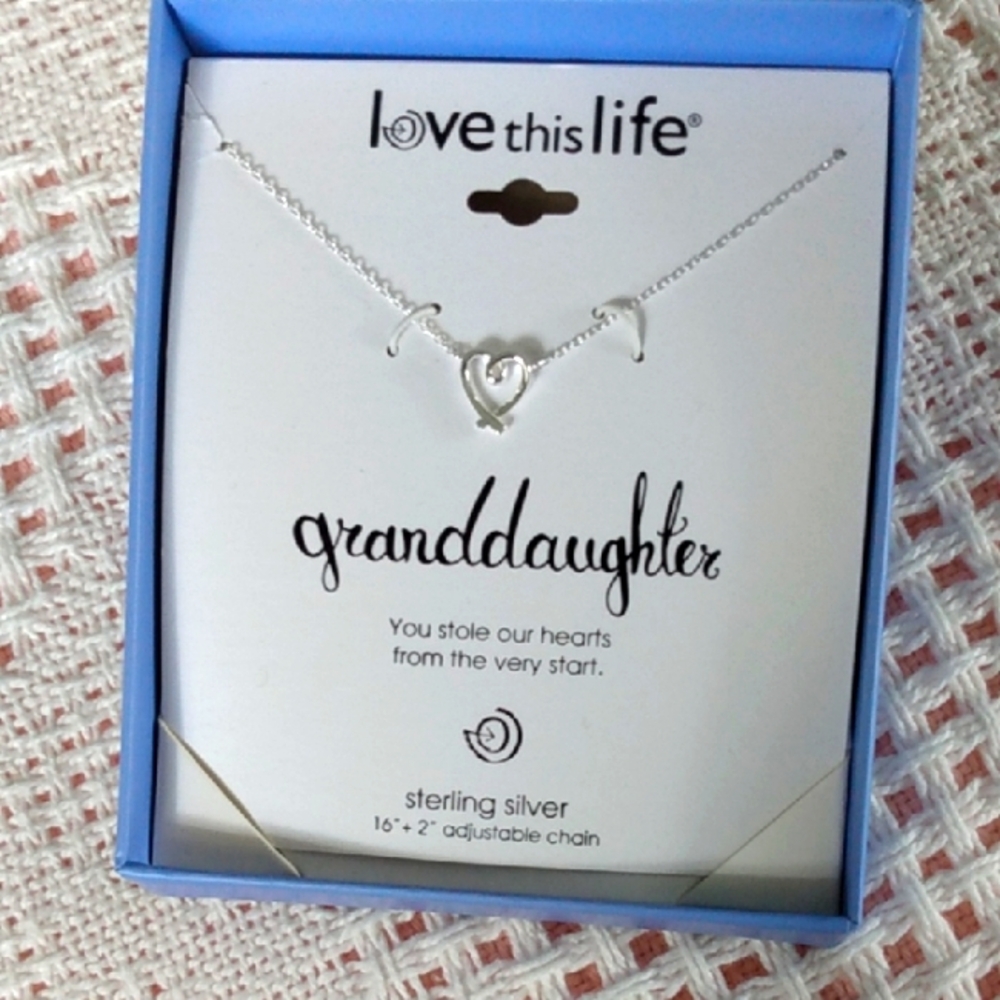 Silver Heart Necklace for Granddaughter